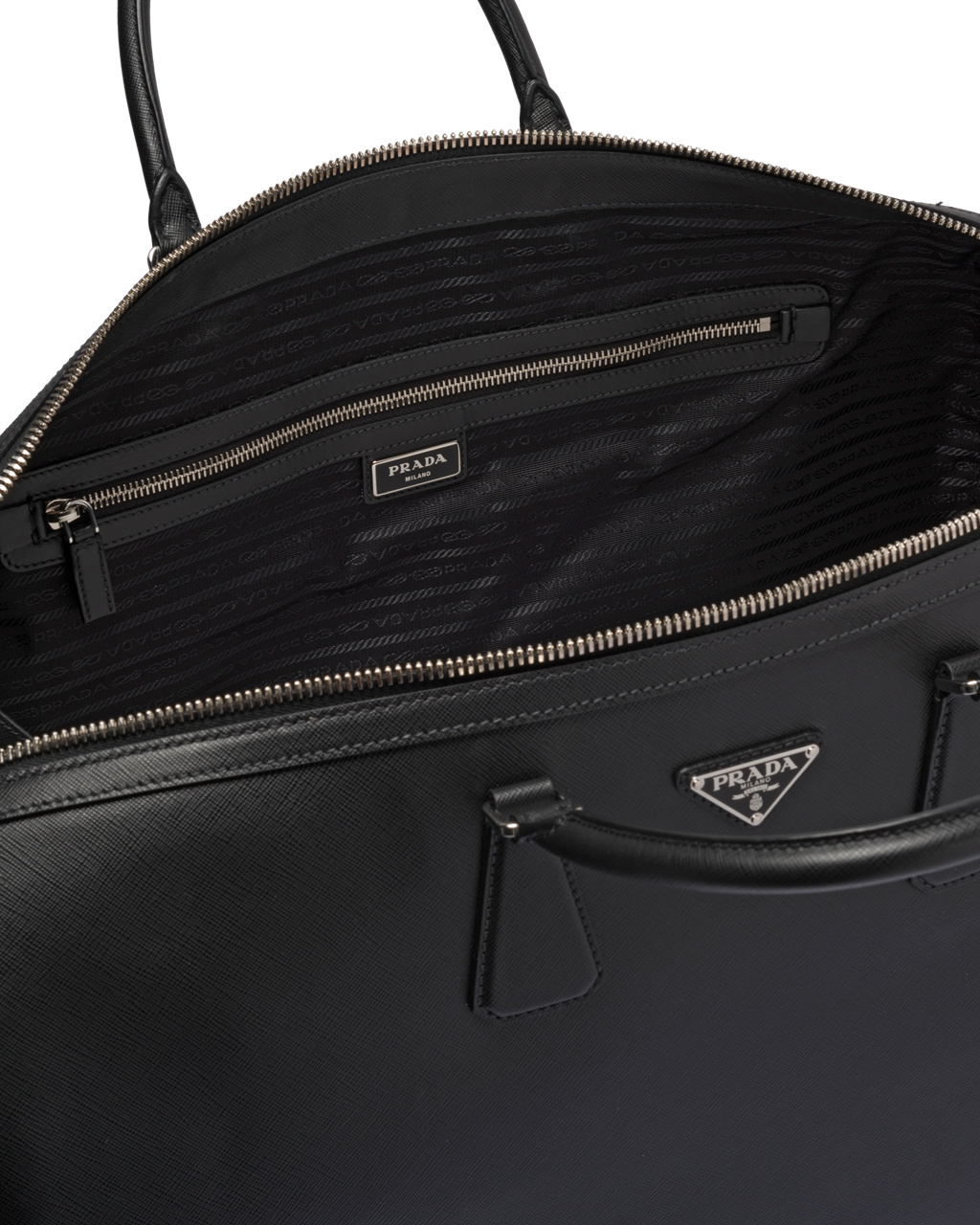 Prada Saffiano Læder Travel Bag Černé | 359486NYW