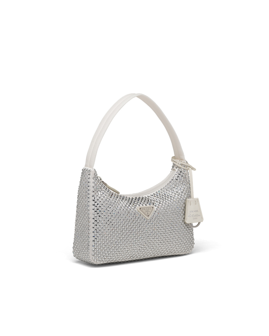 Prada Satin Mini-bag With Artificial Crystals Bílé | 571863SGZ