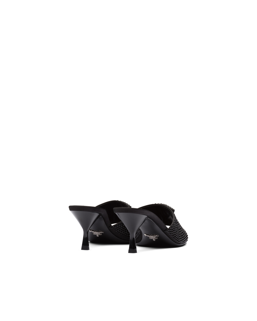 Prada Satin Podpatku Sandals With Crystals Černé | 471520RXJ