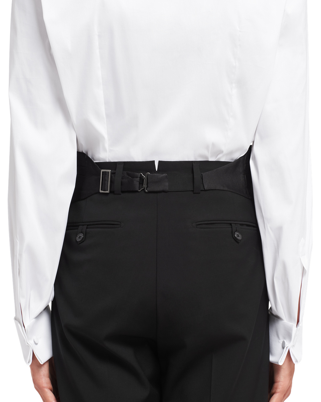 Prada Satin Tuxedo Cummerbund Černé | 257604UIT