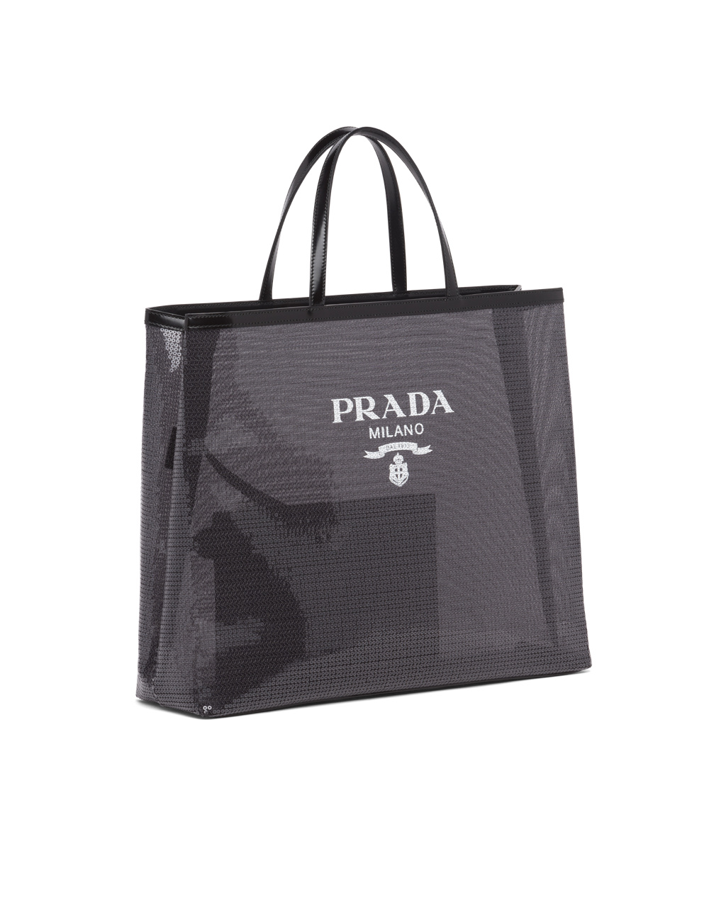 Prada Sequined Mesh Tote Bag Černé | 627589EXL