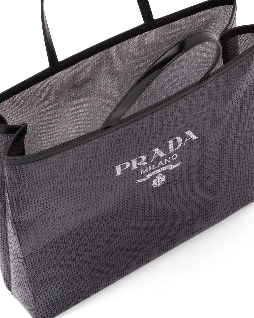 Prada Sequined Mesh Tote Bag Černé | 627589EXL