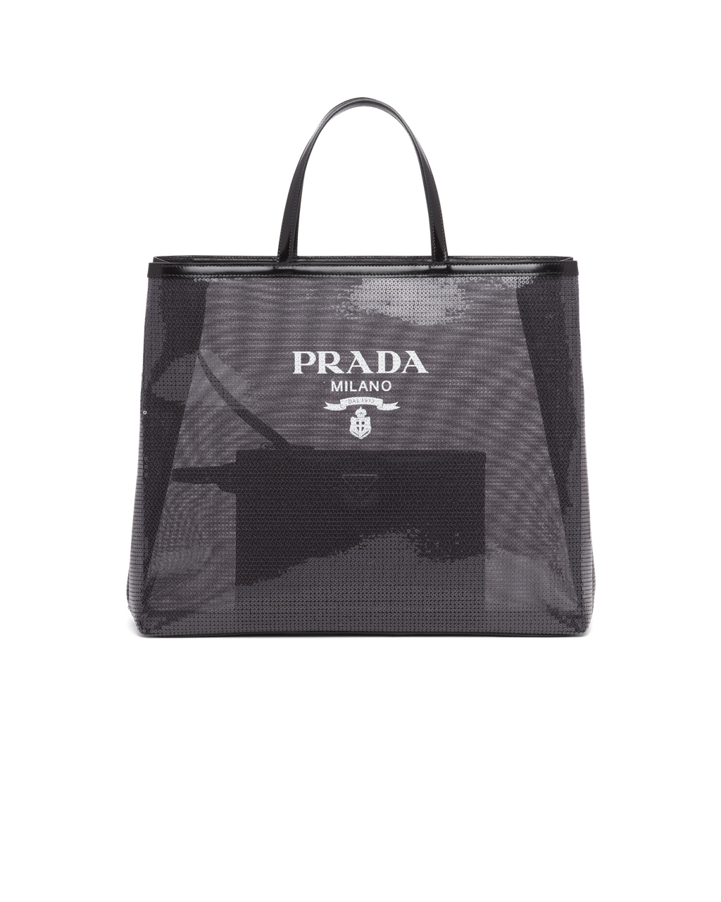 Prada Sequined Mesh Tote Bag Černé | 627589EXL