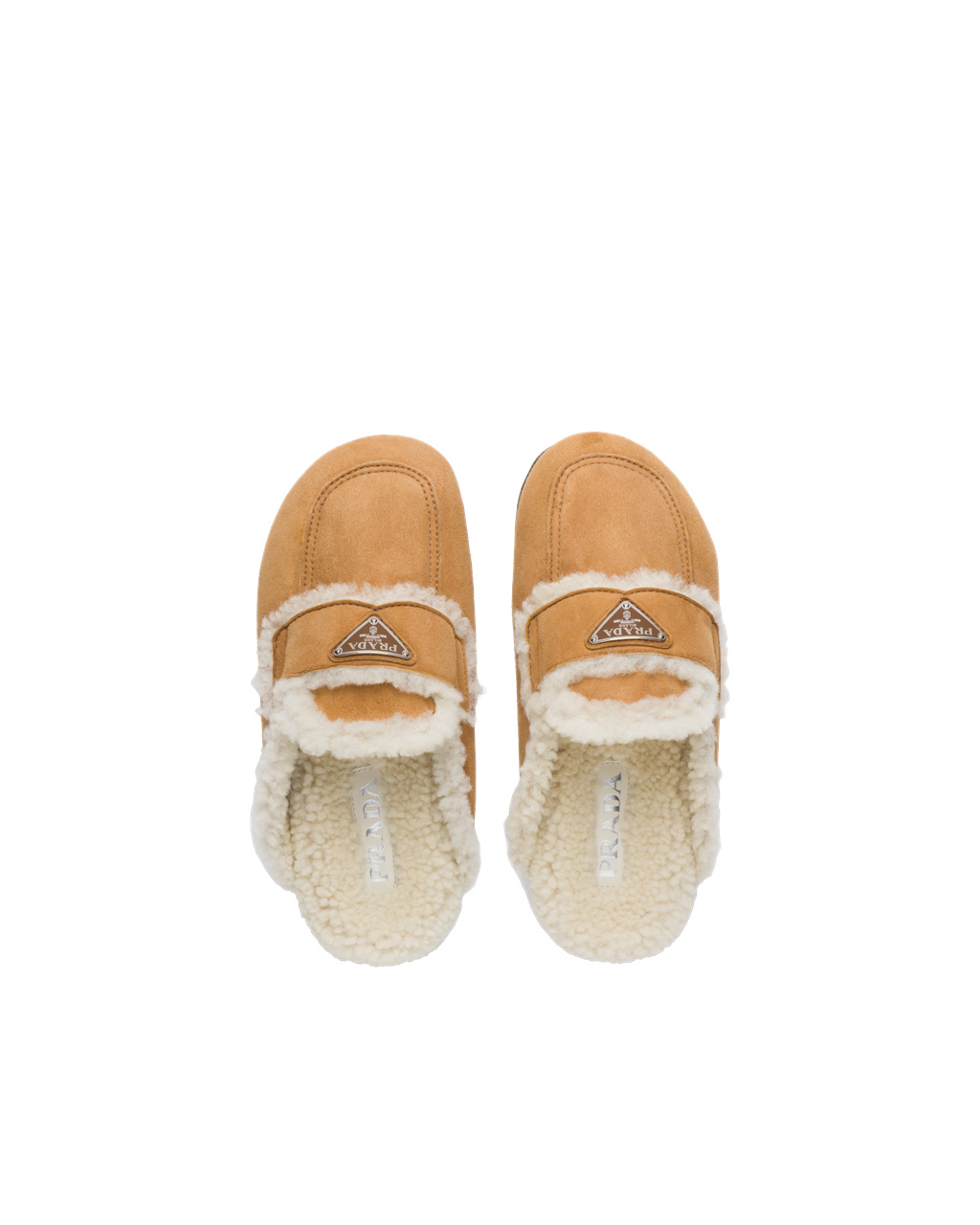 Prada Shearling Slippers Cognac | 830156RXZ