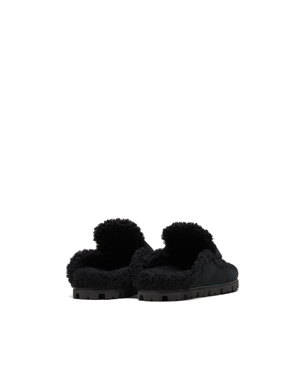 Prada Shearling Slippers Černé | 319547LVH