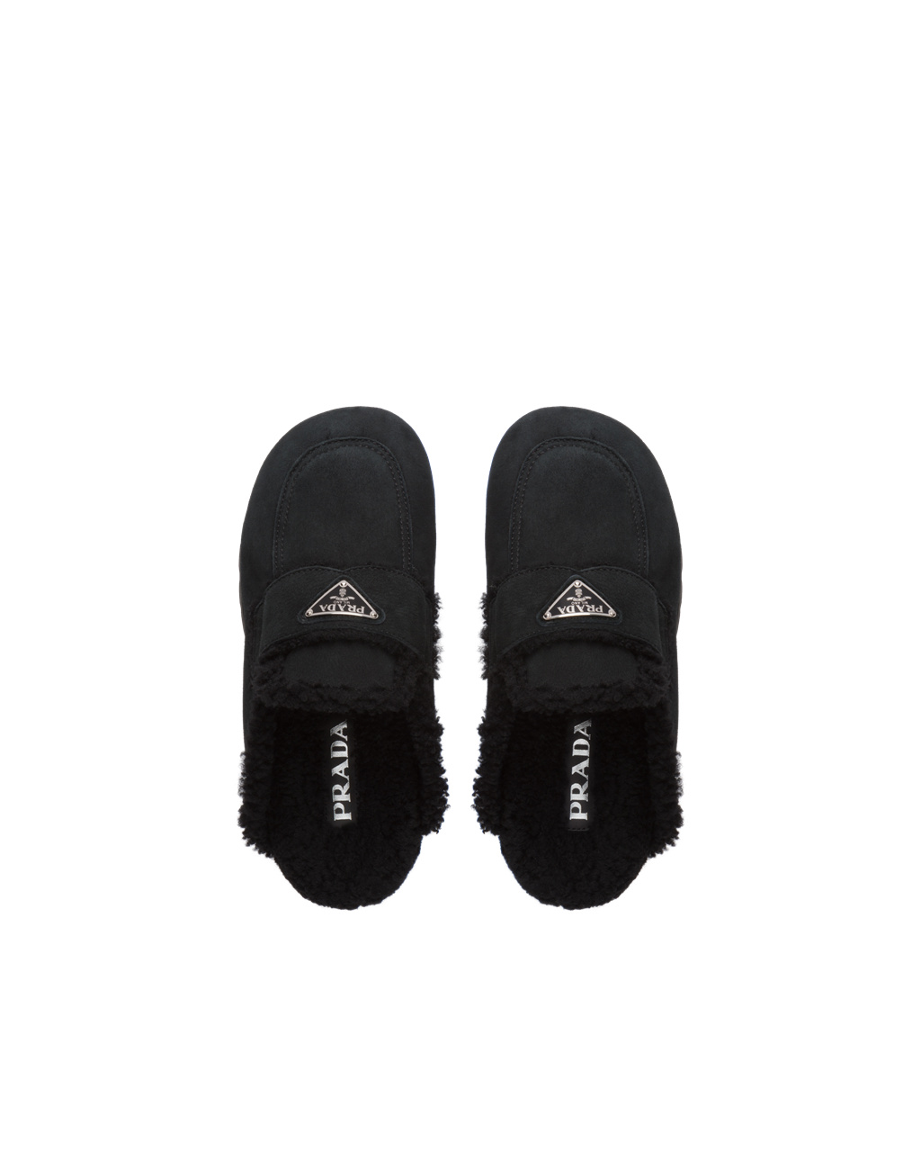 Prada Shearling Slippers Černé | 319547LVH