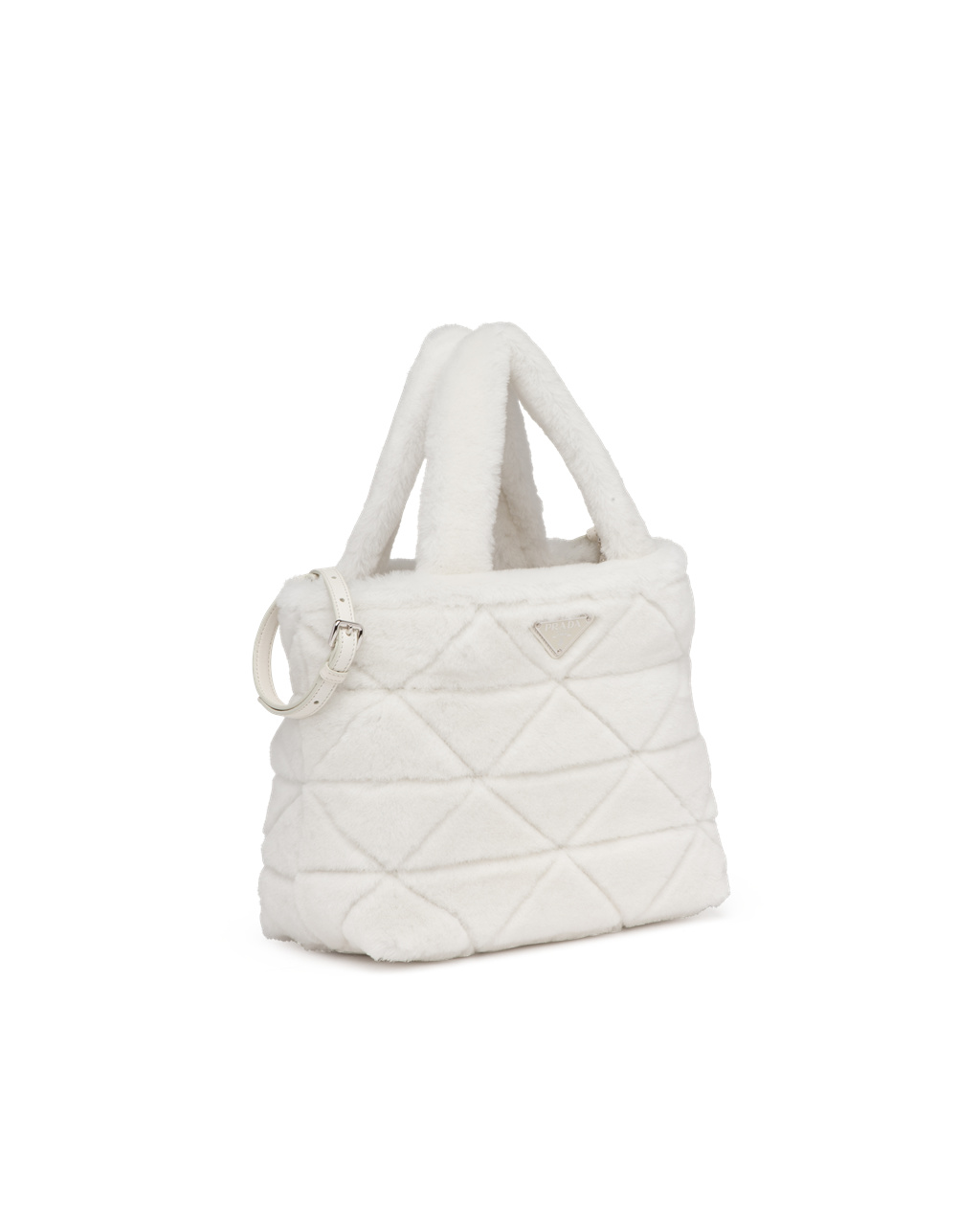 Prada Shearling Tote Bílé | 459138MIV