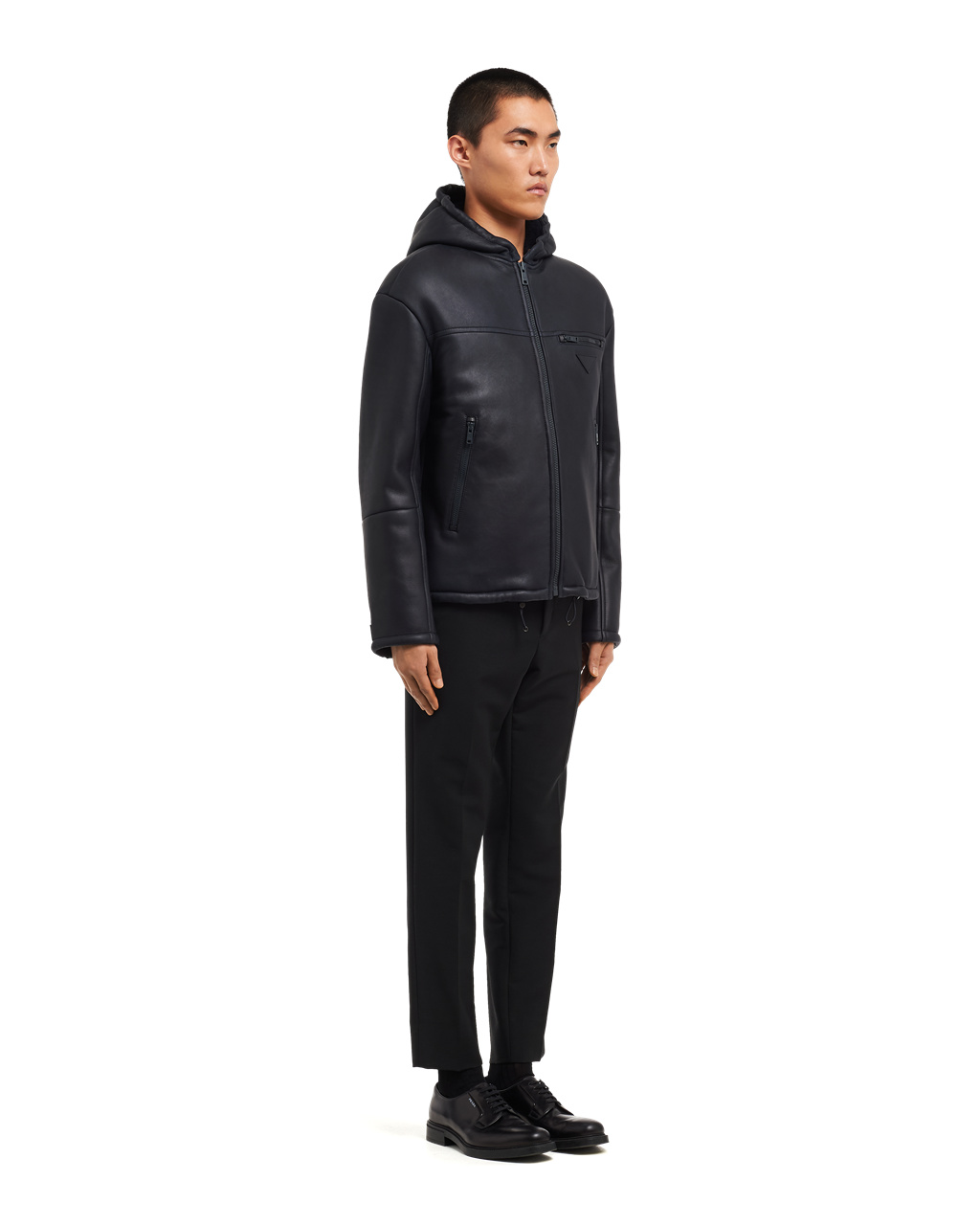 Prada Sheepskin Blouson Jacket Tmavě Blankyt | 269380MRX