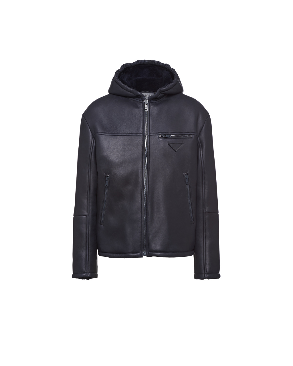 Prada Sheepskin Blouson Jacket Tmavě Blankyt | 269380MRX