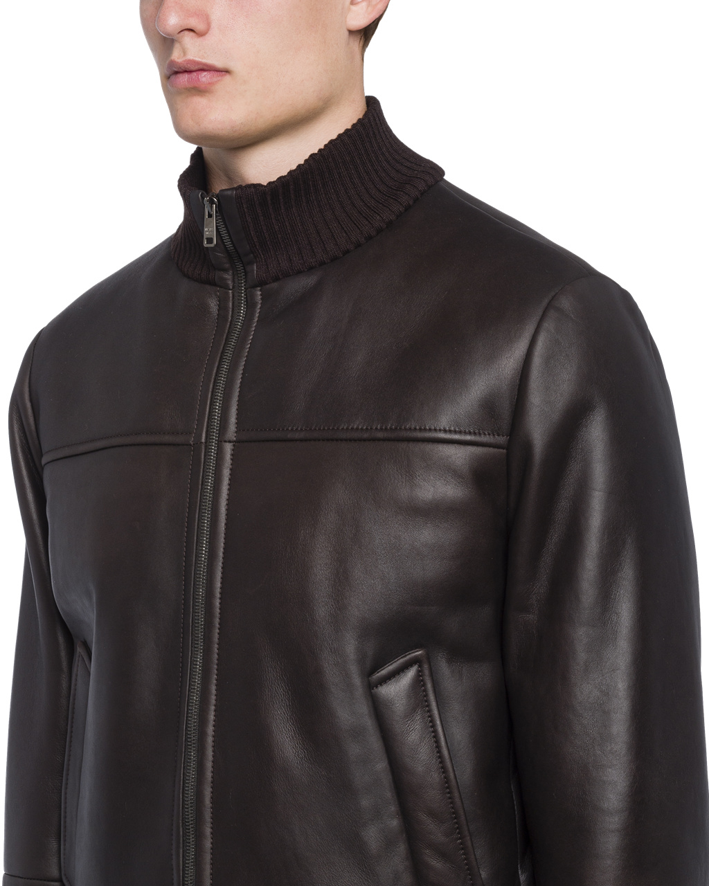 Prada Sheepskin Jacket Tmavě Hnědé | 695873GKA