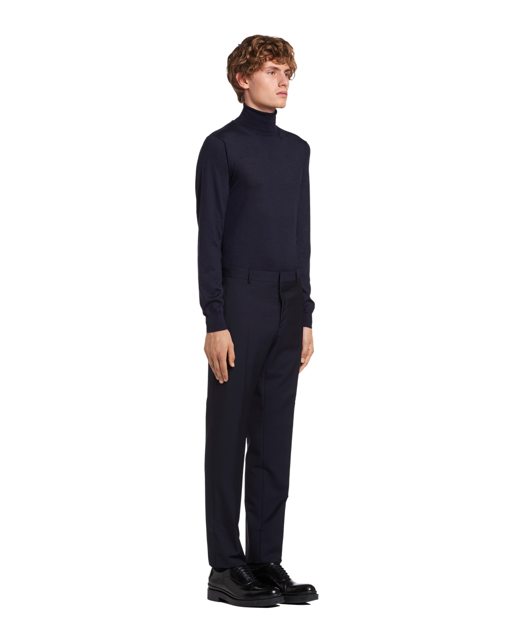 Prada Slim-fit Wool Trousers Tmavě Blankyt | 964103VCG