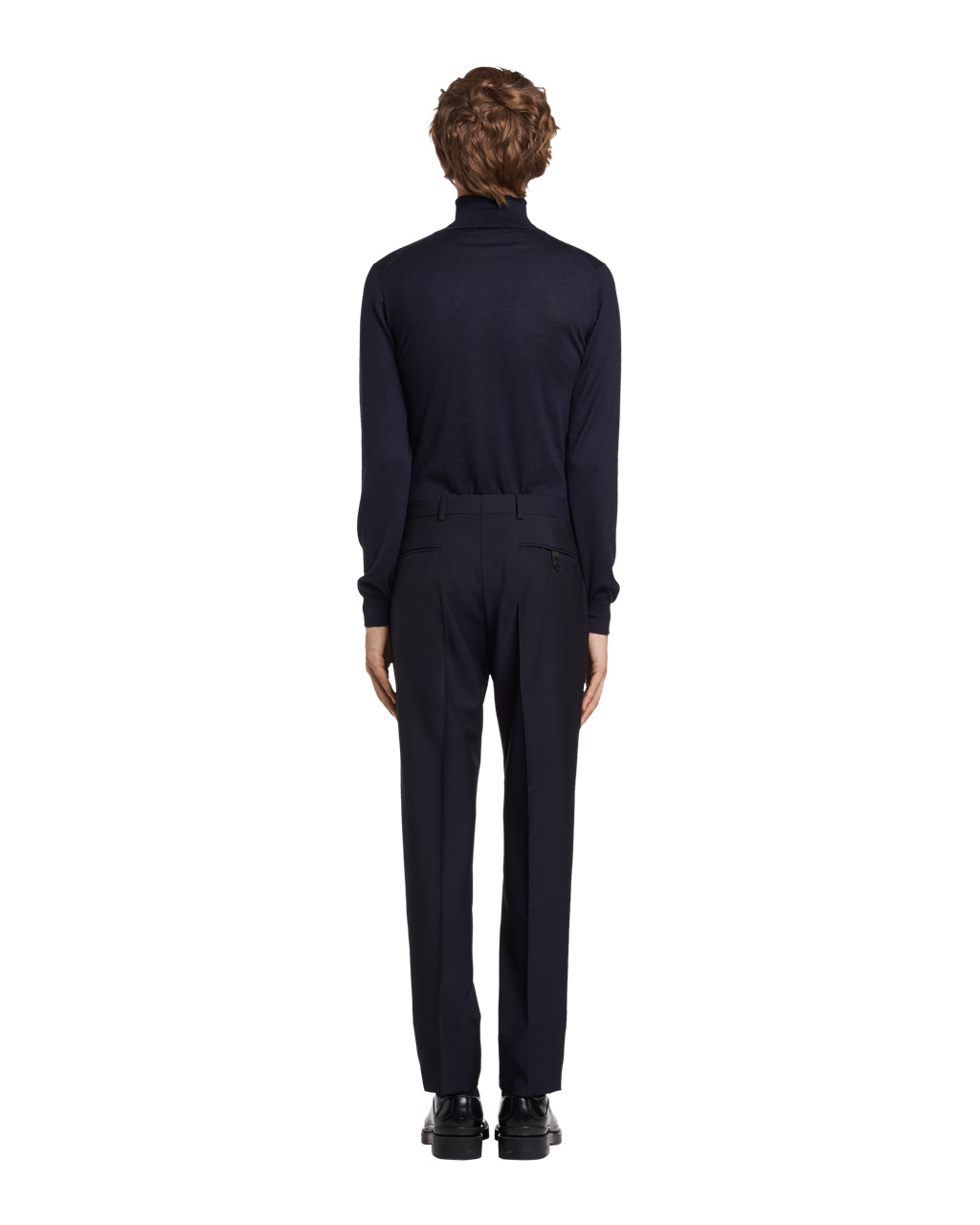 Prada Slim-fit Wool Trousers Tmavě Blankyt | 964103VCG