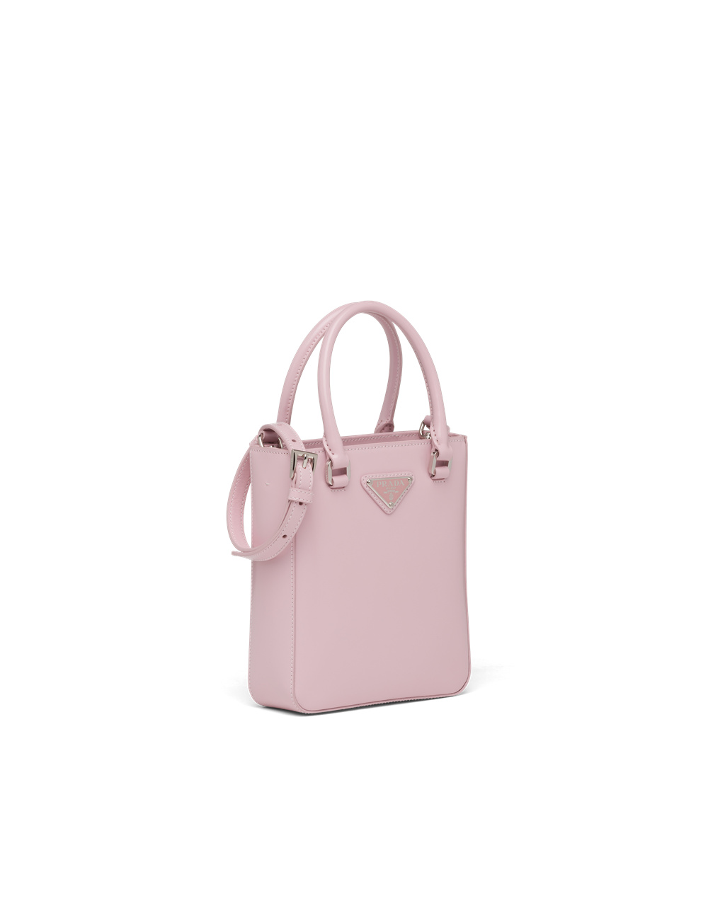 Prada Small Brushed Læder Tote Růžové | 269387FZP