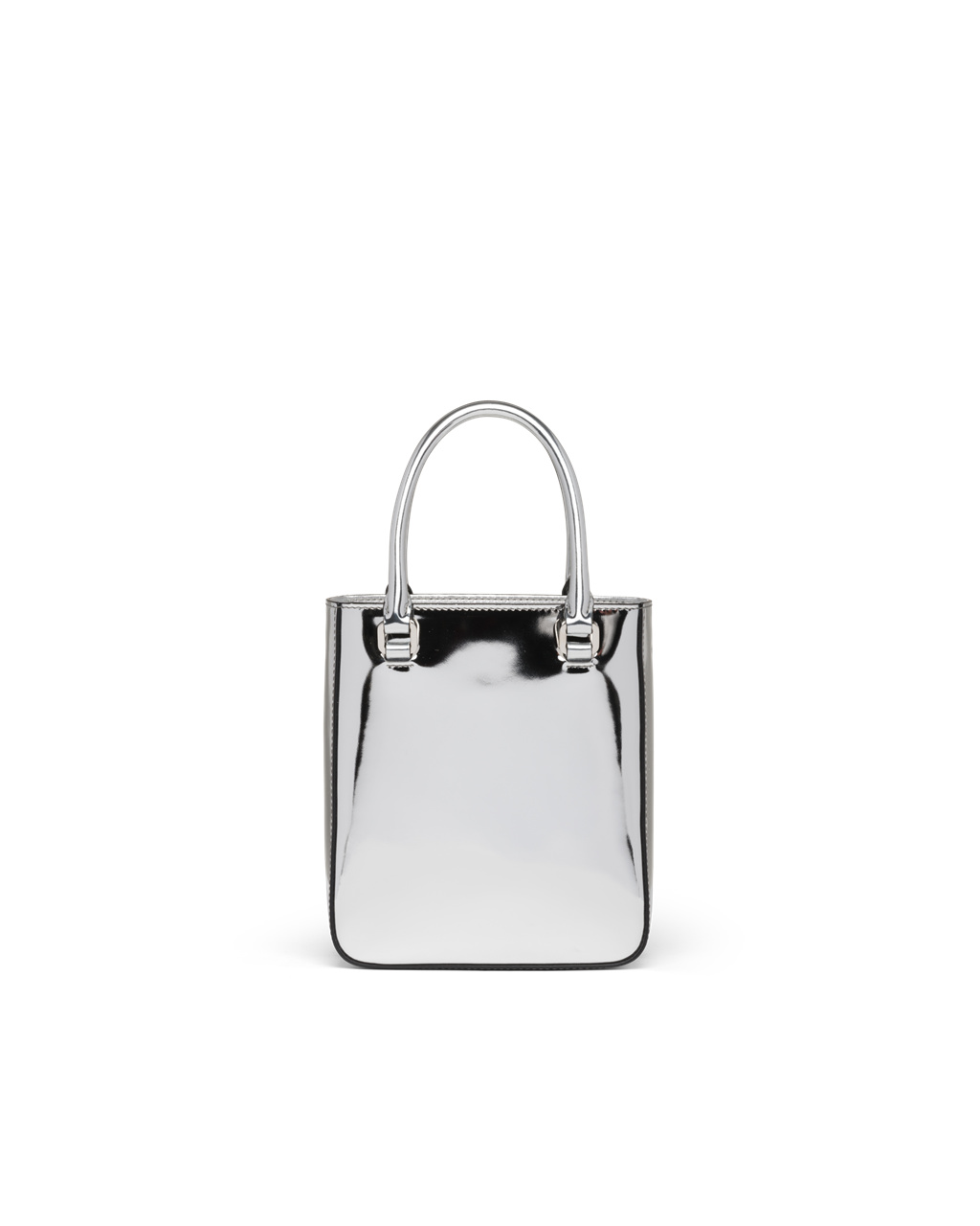 Prada Small Brushed Læder Tote Stříbrné | 065483YPT