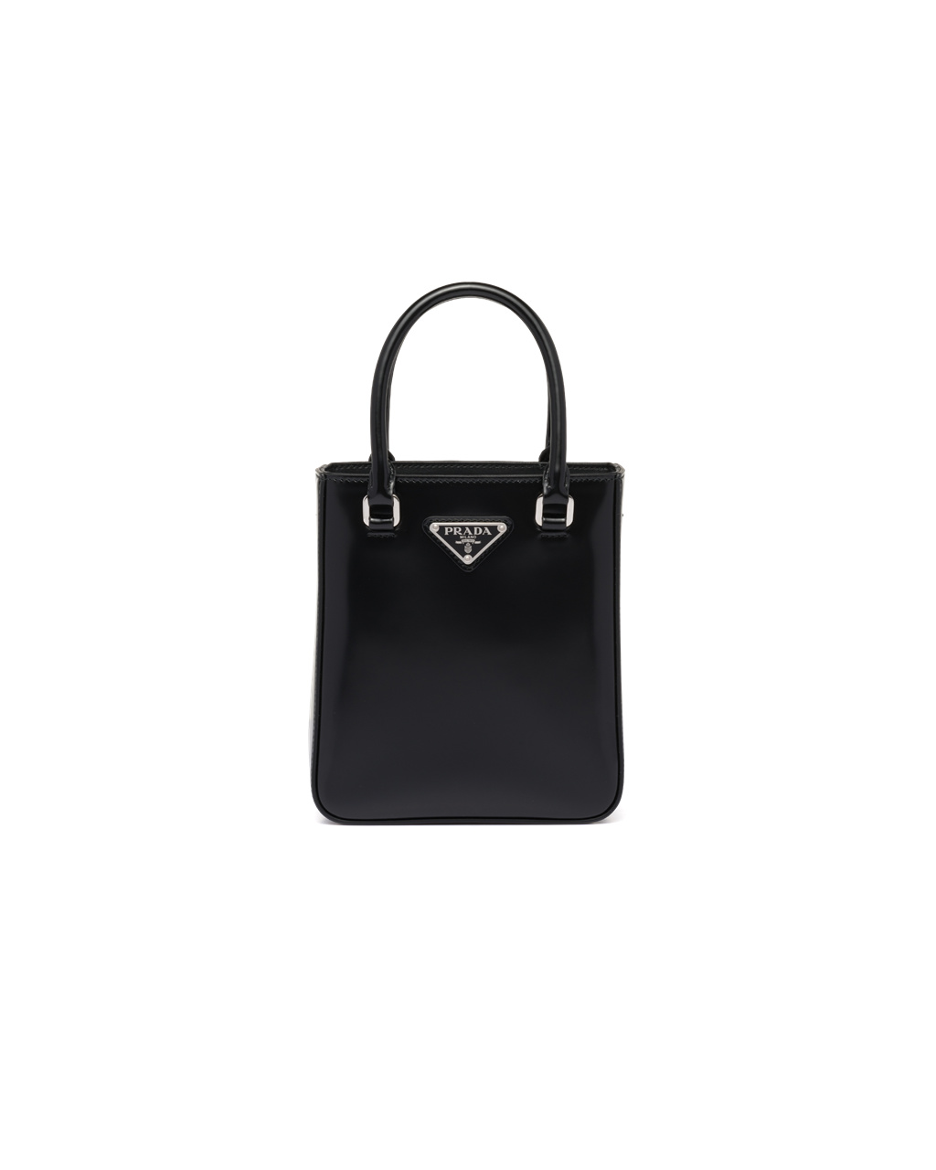 Prada Small Brushed Læder Tote Černé | 619072QWR