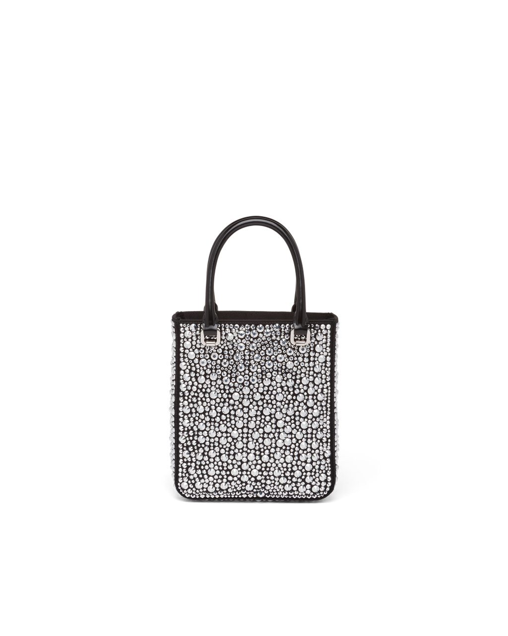 Prada Small Crystal-studded Satin Tote Bag Metal | 370812IMD