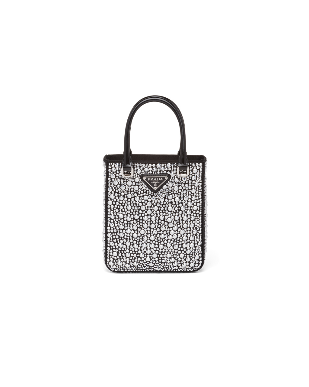 Prada Small Crystal-studded Satin Tote Bag Metal | 370812IMD