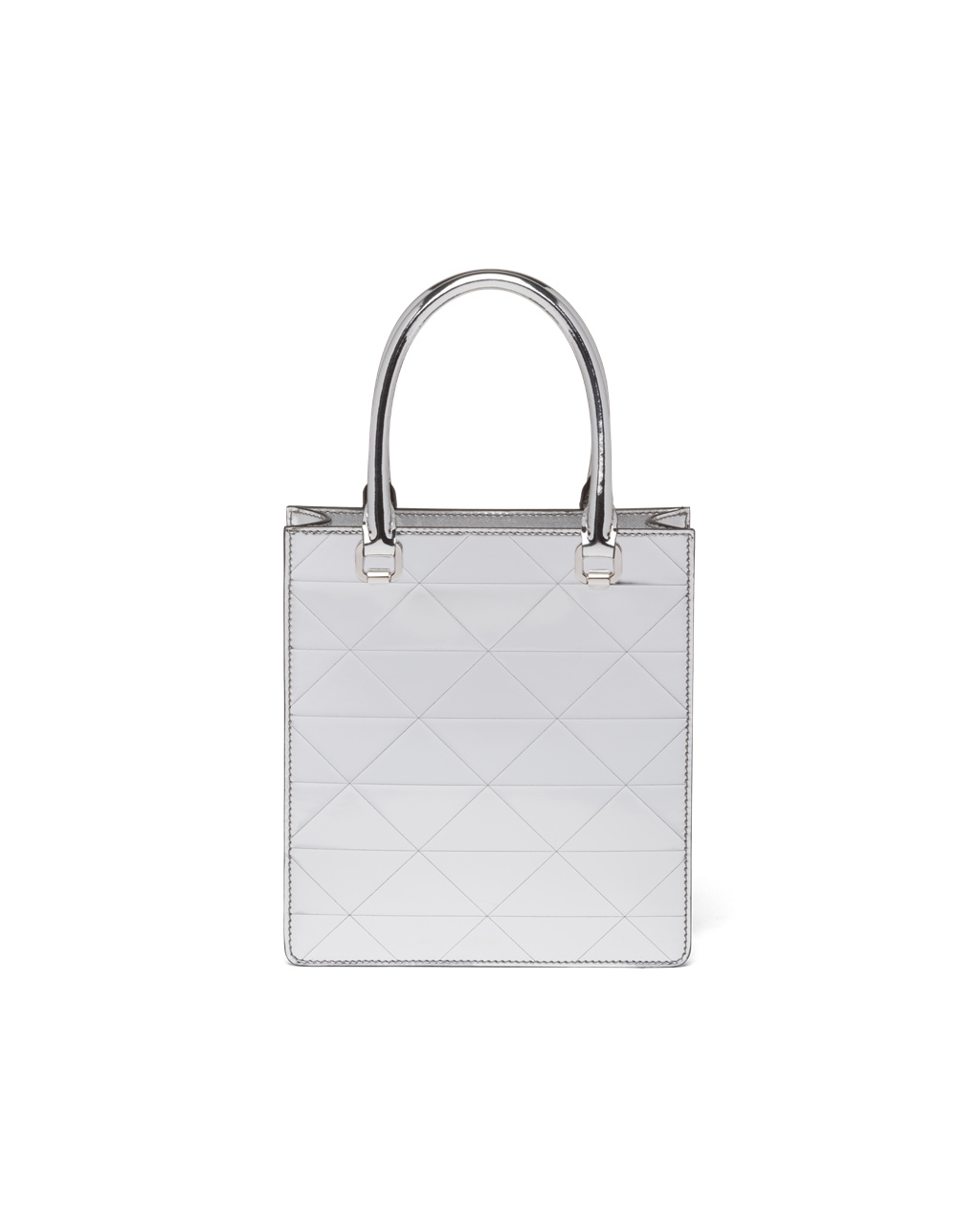 Prada Small Metallic Læder Tote Bag Stříbrné | 936720NOM