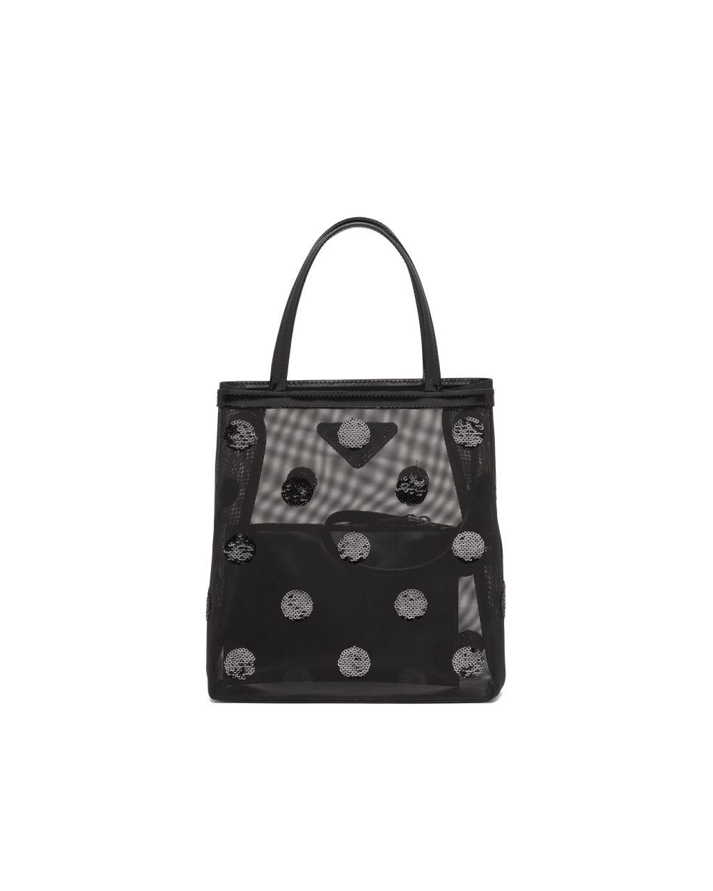 Prada Small Polka-dot Mesh Tote Bag Černé | 589703HBJ