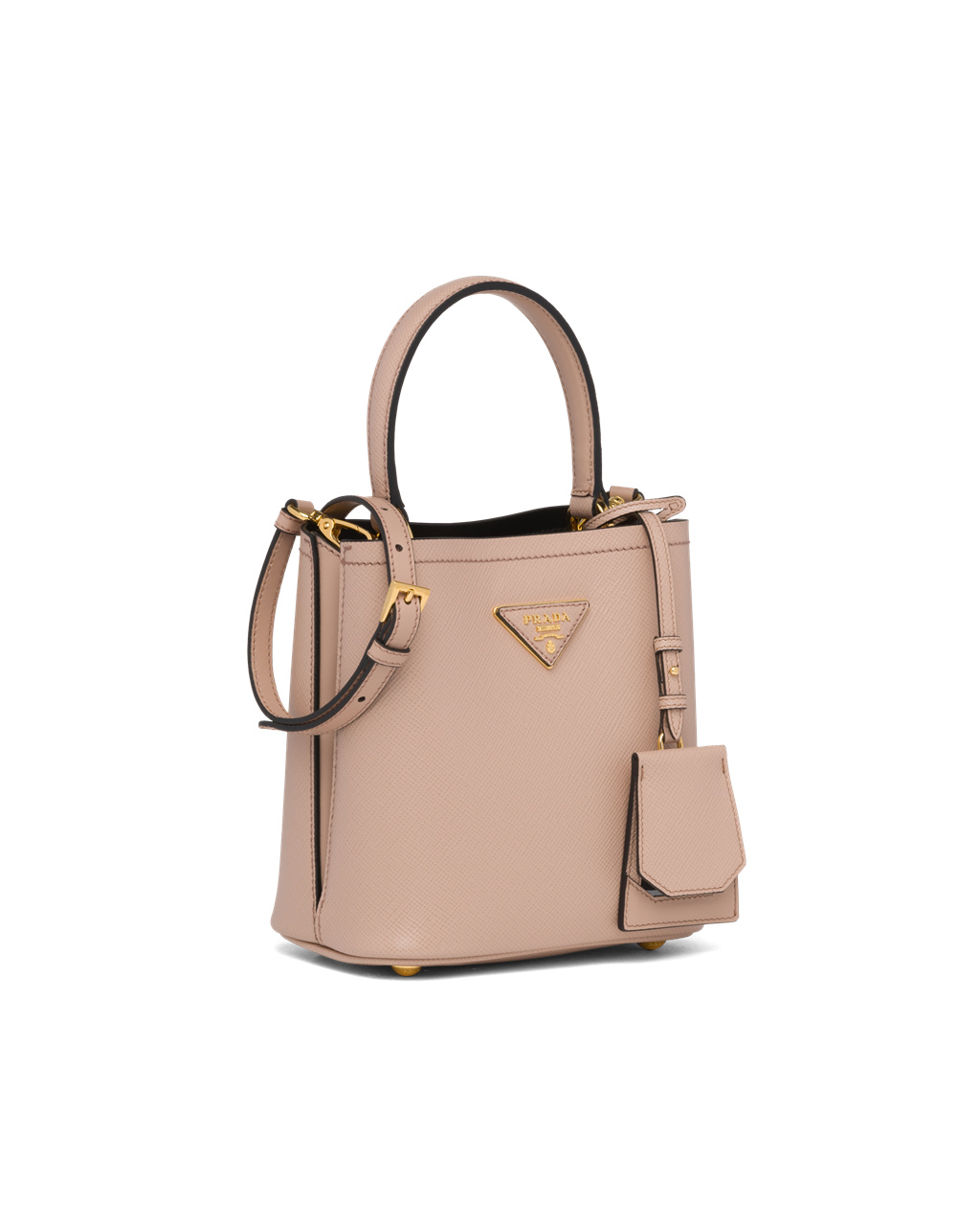 Prada Small Saffiano Læder Prada Panier Bag Růžové Černé | 642038XYH