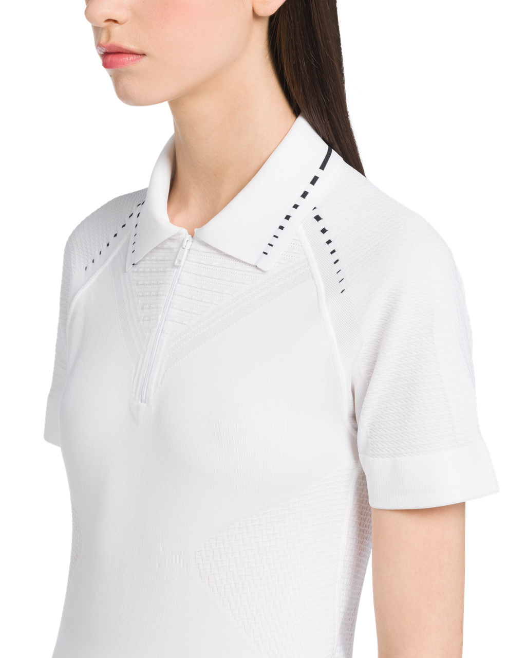 Prada Soft Rec Polyester Polo Shirt Bílé Černé | 127035IOZ