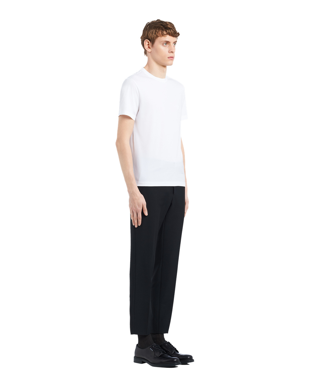 Prada Stretch Bavlněné T-shirt Bílé | 634218KTY