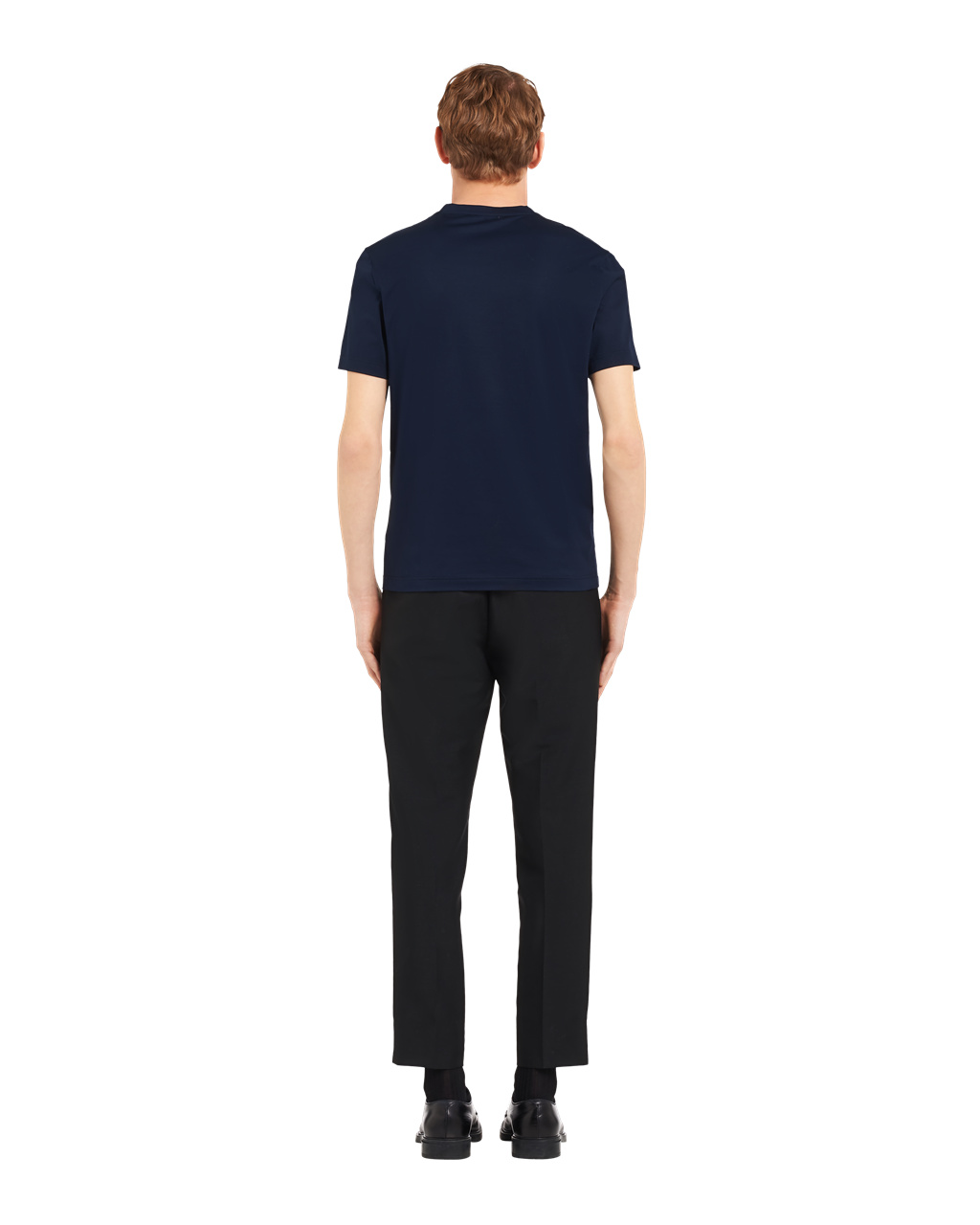 Prada Stretch Bavlněné T-shirt Tmavě Blankyt | 578136SLJ