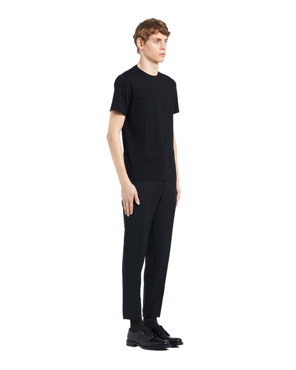 Prada Stretch Bavlněné T-shirt Černé | 724895AXN