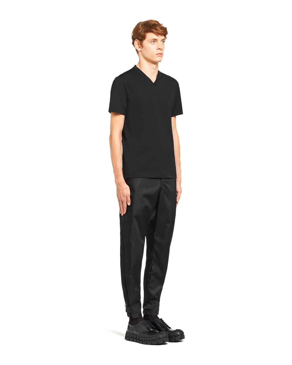 Prada Stretch Bavlněné T-shirt Černé | 790385XKG