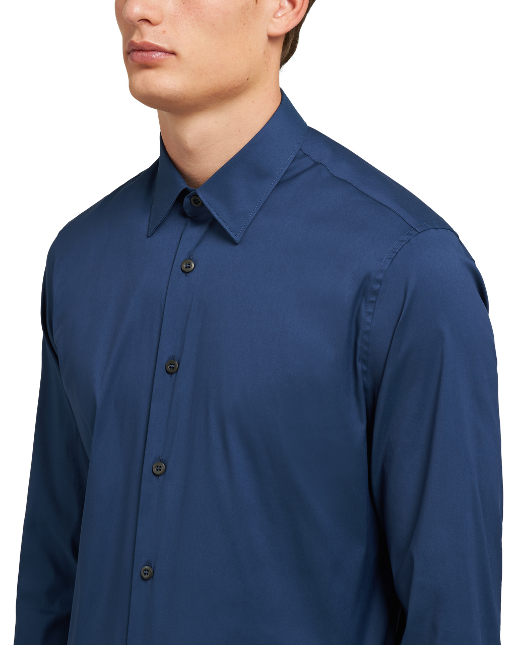 Prada Stretch Poplin Shirt Blankyt | 536148ZHQ