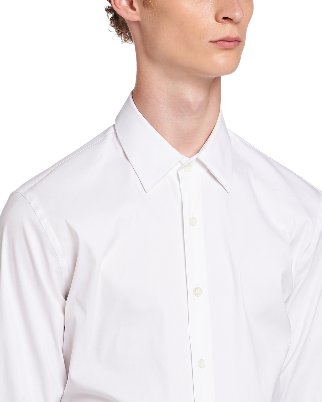 Prada Stretch Poplin Shirt Bílé | 598430MIL