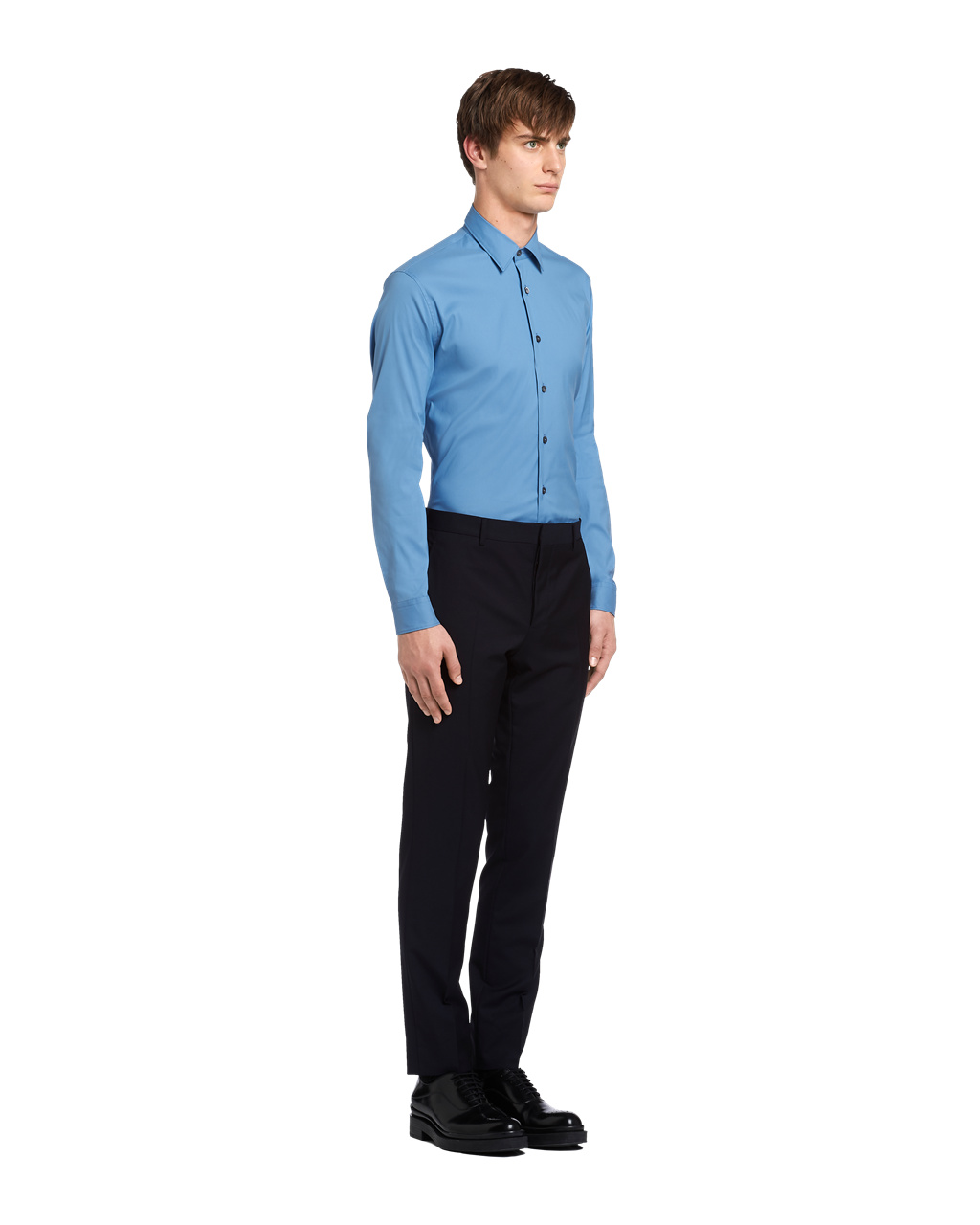 Prada Stretch Poplin Shirt Celeste | 984136WIY