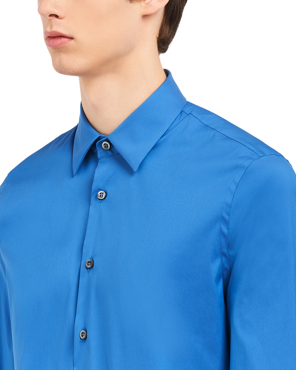 Prada Stretch Poplin Shirt Světle Blankyt | 852460UYH