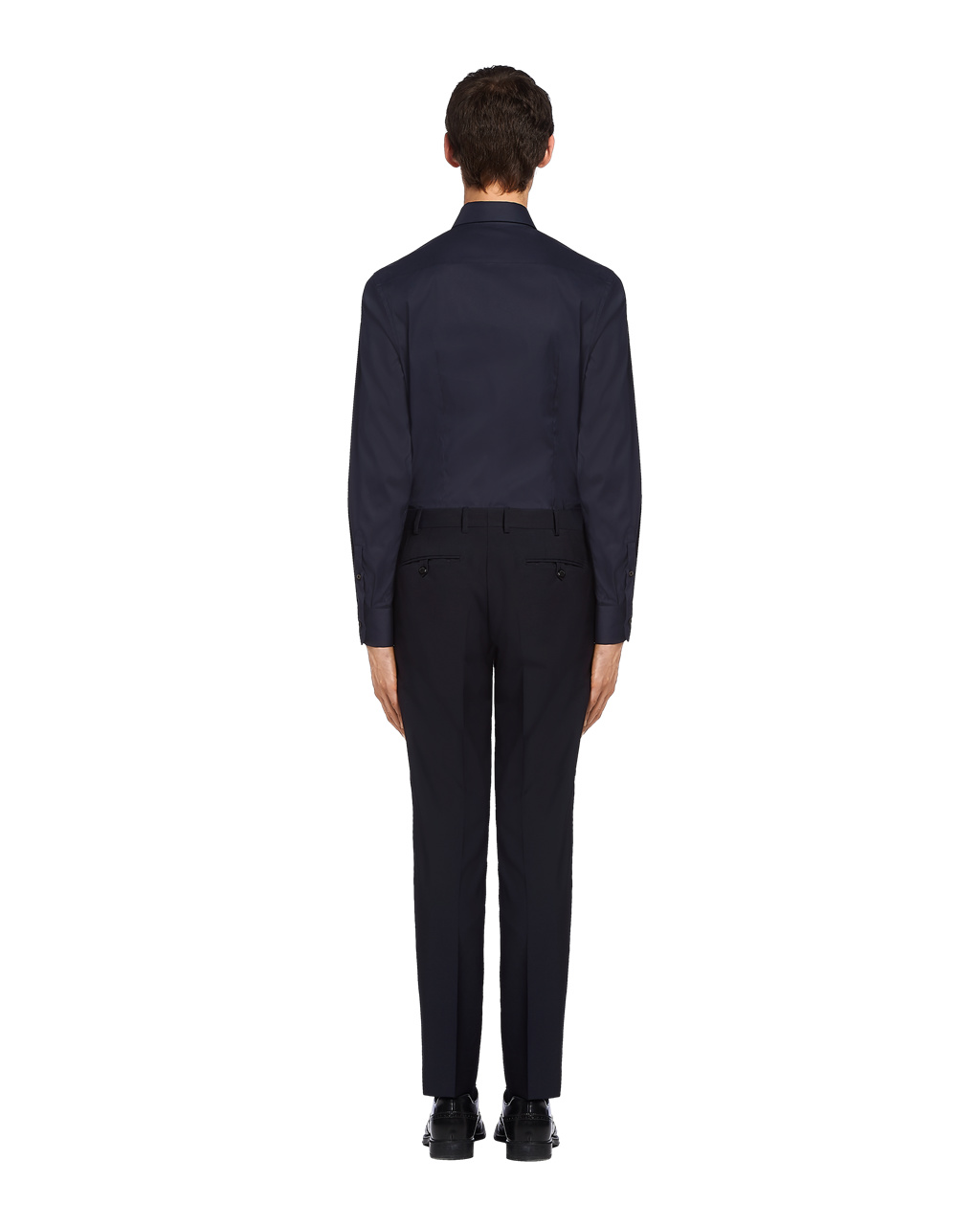 Prada Stretch Poplin Shirt Tmavě Blankyt | 158260COV