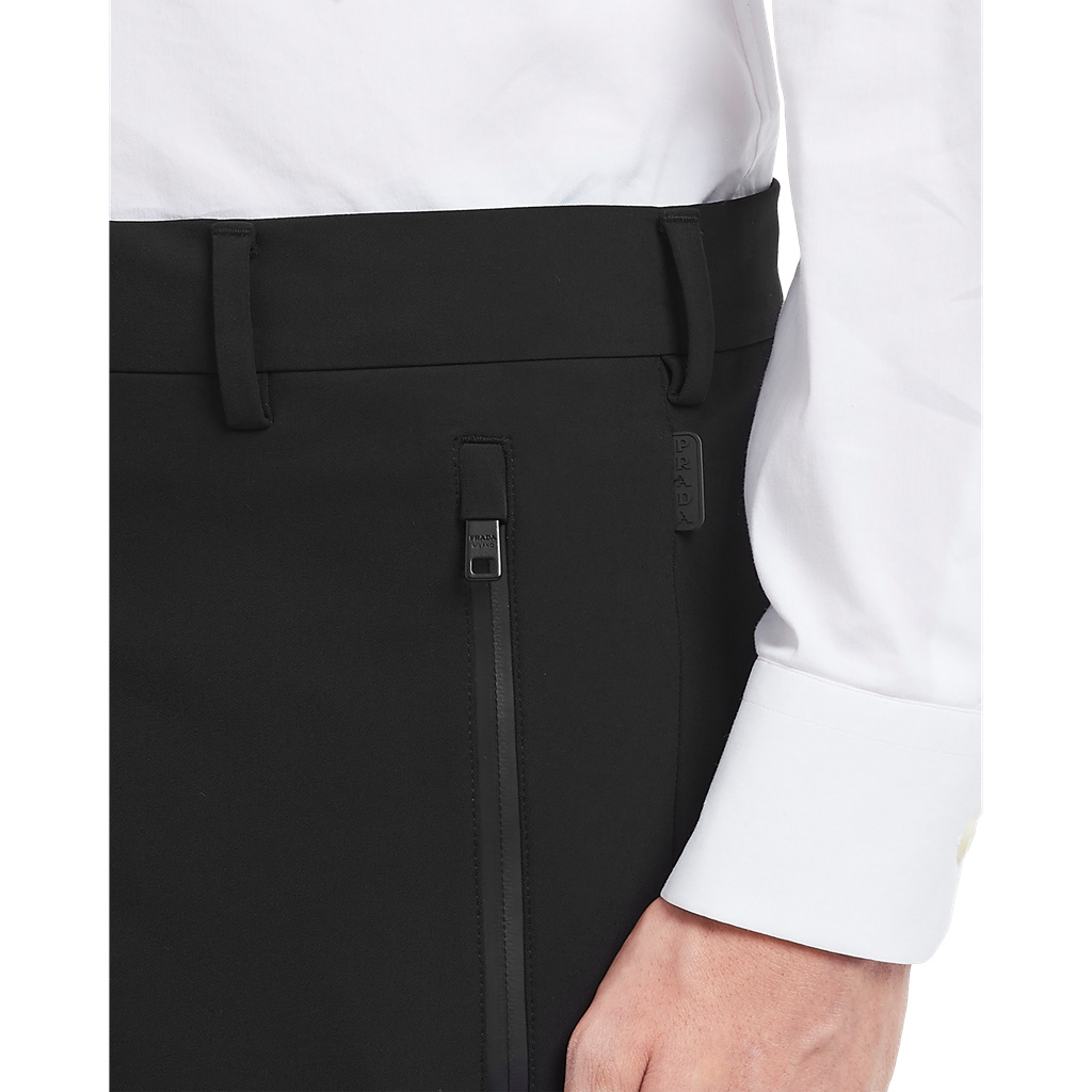 Prada Stretch Technical Fabric Trousers Černé | 097182XVD