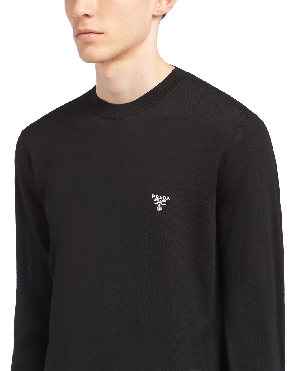 Prada Superfine Wool Crew-neck Svetrové Černé | 156290MPZ