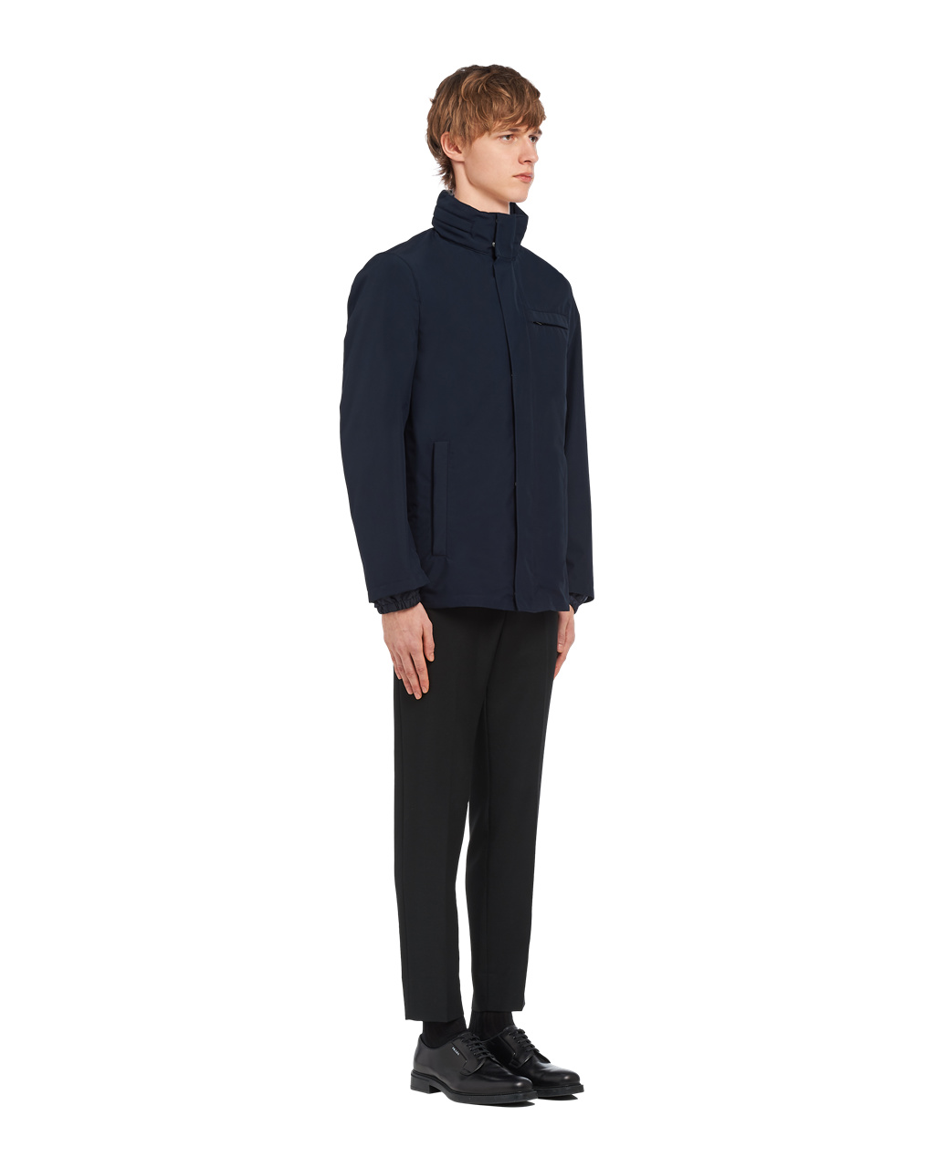 Prada Technical Fabric Blouson Jacket Tmavě Blankyt | 051749FSI