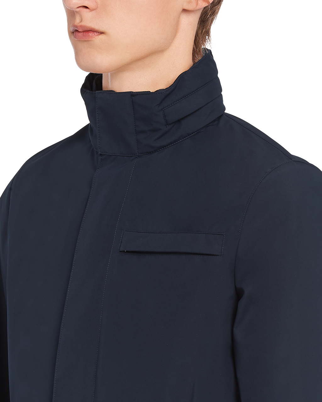 Prada Technical Fabric Blouson Jacket Tmavě Blankyt | 051749FSI