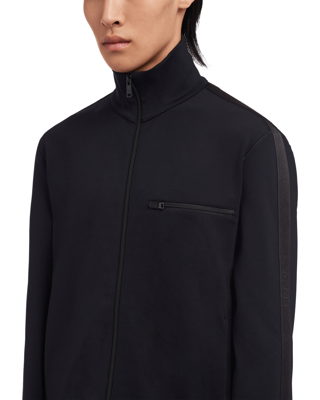 Prada Technical Fleece Jacket Černé Černé | 289134NRA