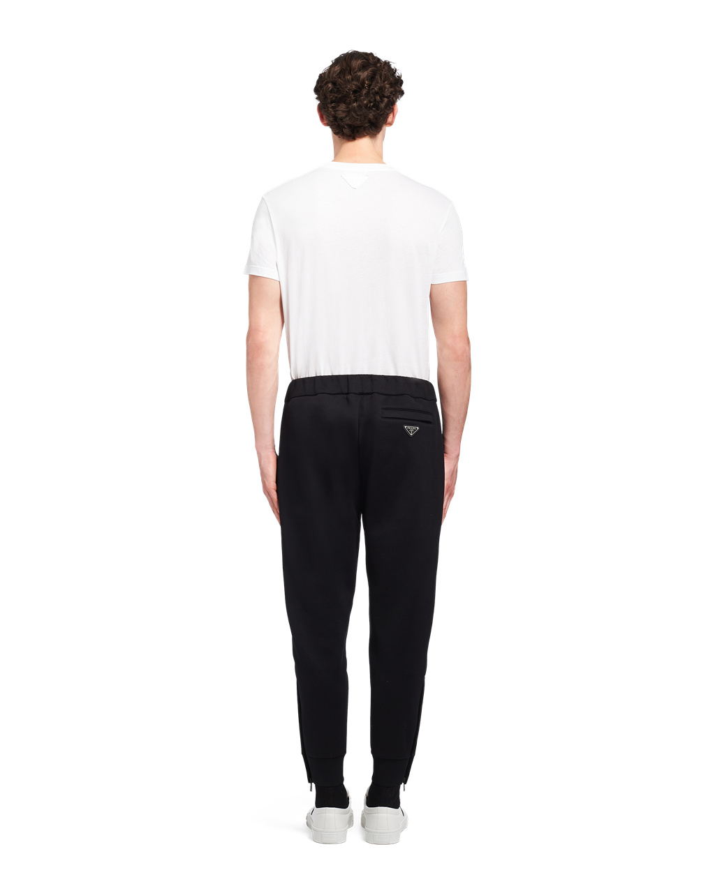 Prada Technical Fleece Trousers With Nylon Details Černé Černé | 264978NRX