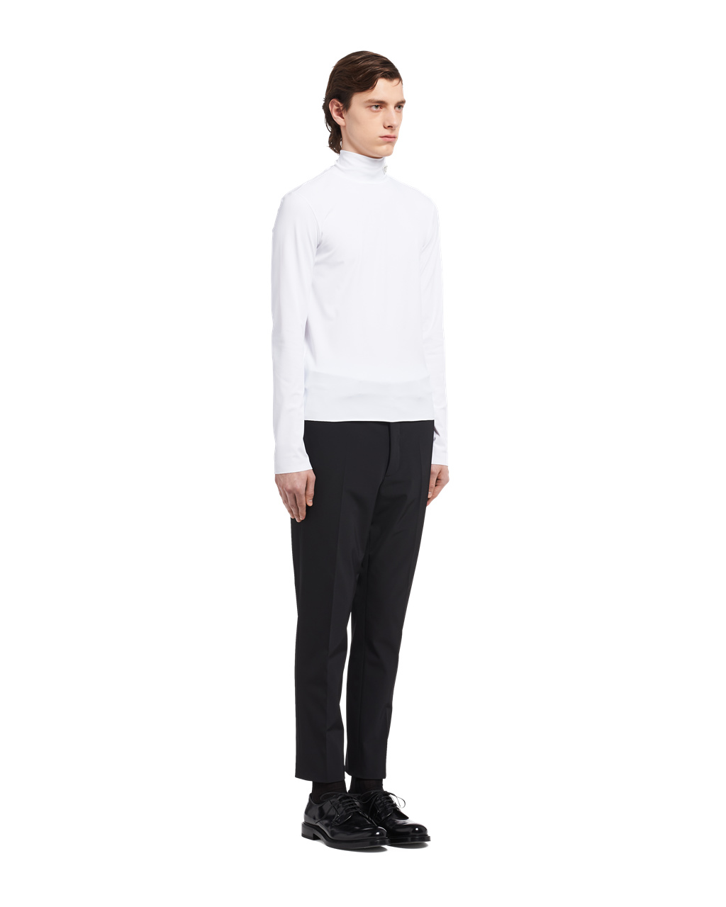 Prada Technical Jersey Mock Turtleneck Bílé | 620748JPS