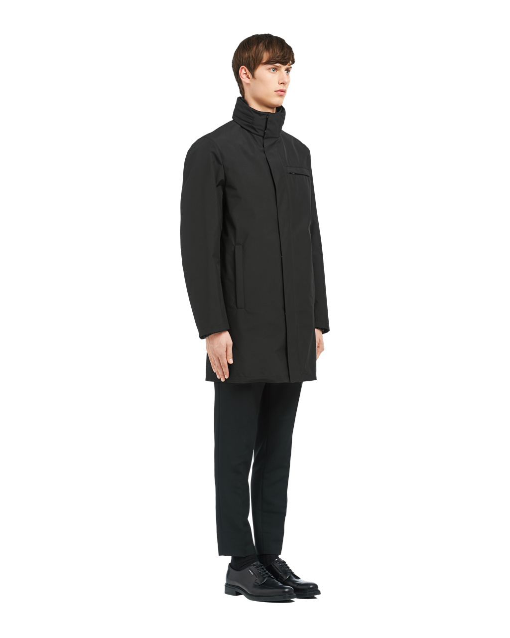 Prada Technical Poplin Raincoat Černé | 438912AJB