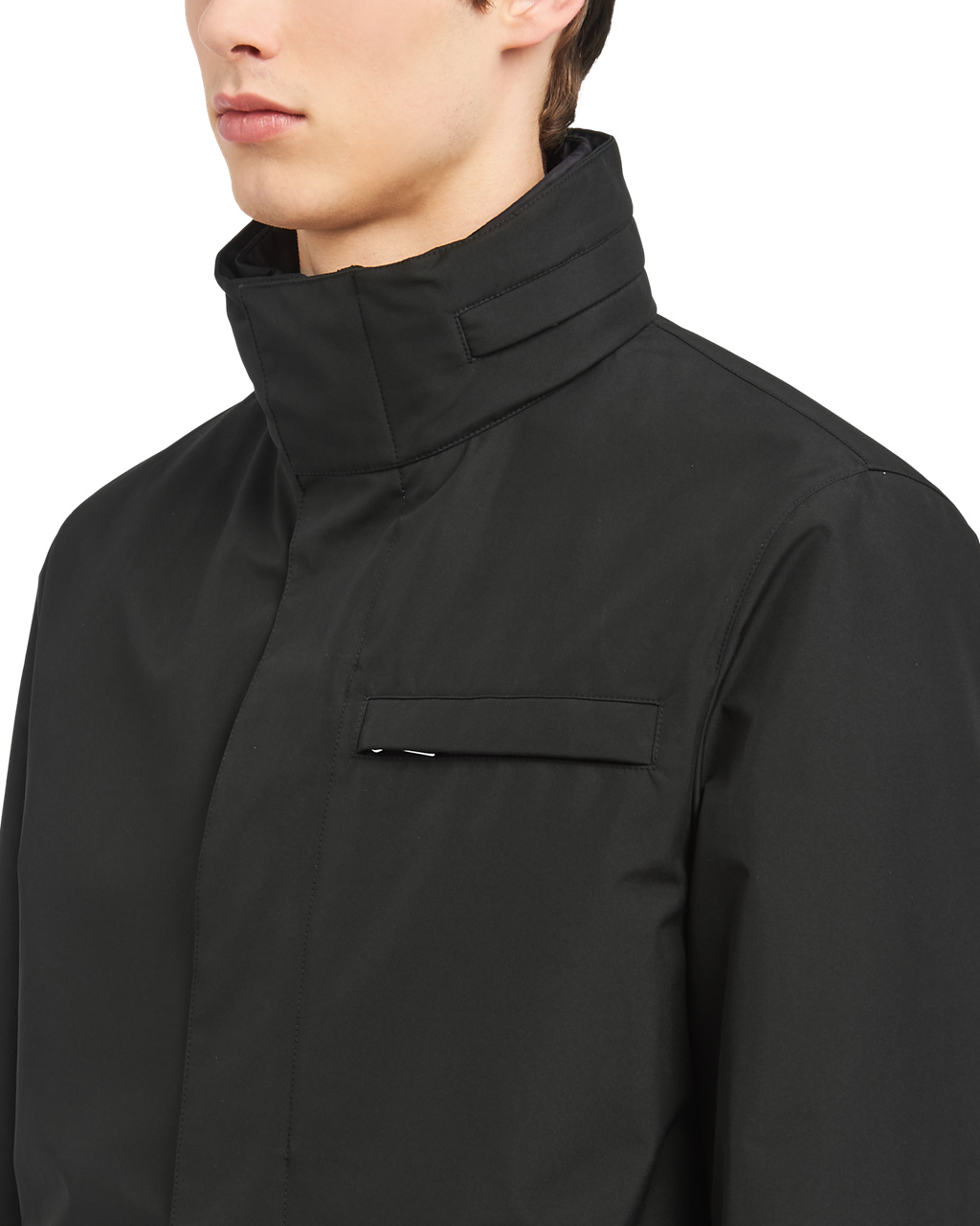 Prada Technical Poplin Raincoat Černé | 438912AJB