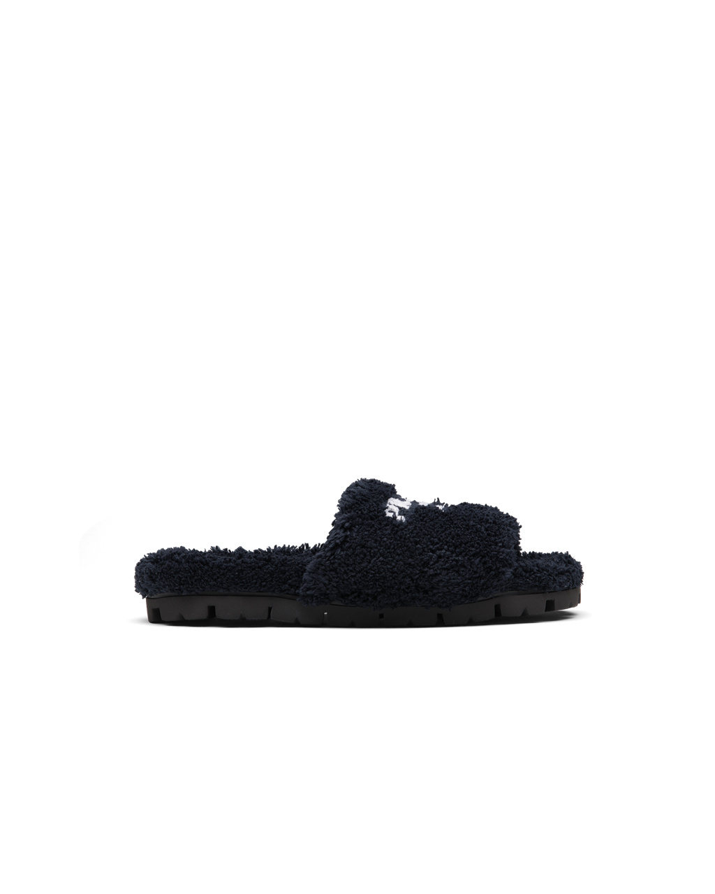 Prada Terry Cloth Slides Černé Bílé | 713926RSH