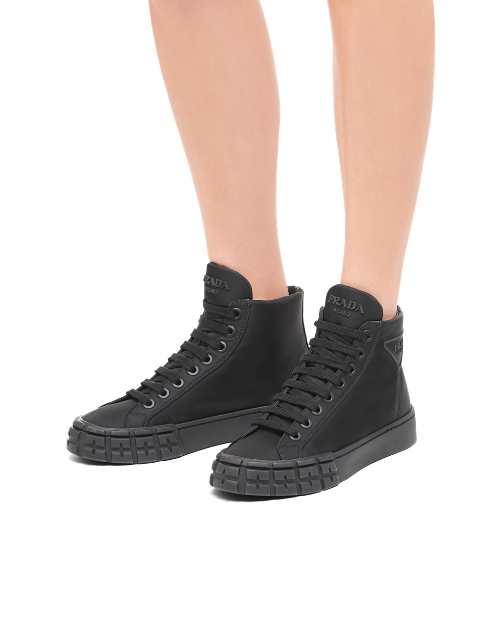 Prada Wheel Re-nylon Gabardine Sneakers Černé | 209364PZU