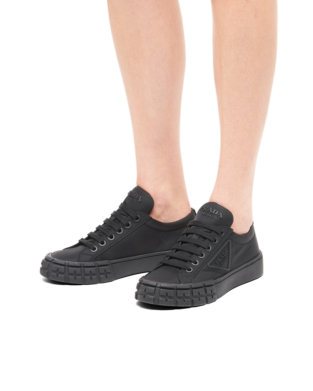 Prada Wheel Re-nylon Gabardine Sneakers Černé | 346702FVQ