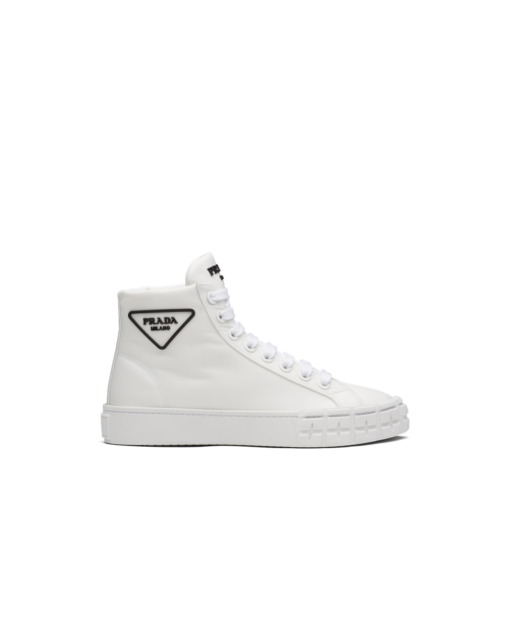 Prada Wheel Re-nylon Gabardine Sneakers Bílé | 520689PUO