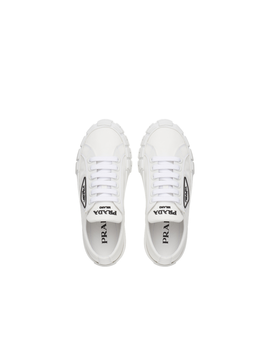 Prada Wheel Re-nylon Gabardine Sneakers Bílé | 873951MBL