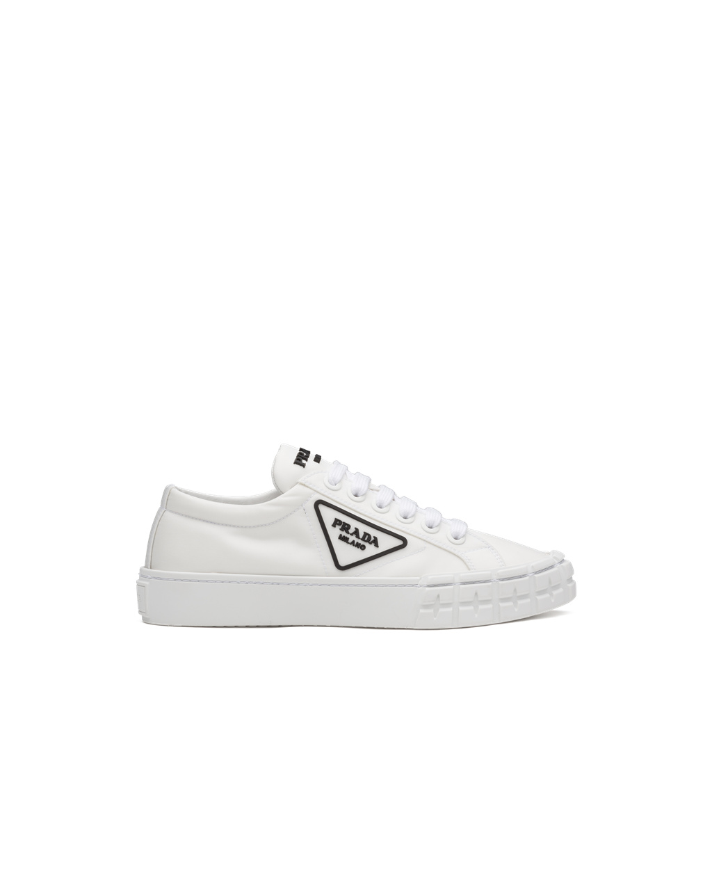 Prada Wheel Re-nylon Gabardine Sneakers Bílé | 873951MBL