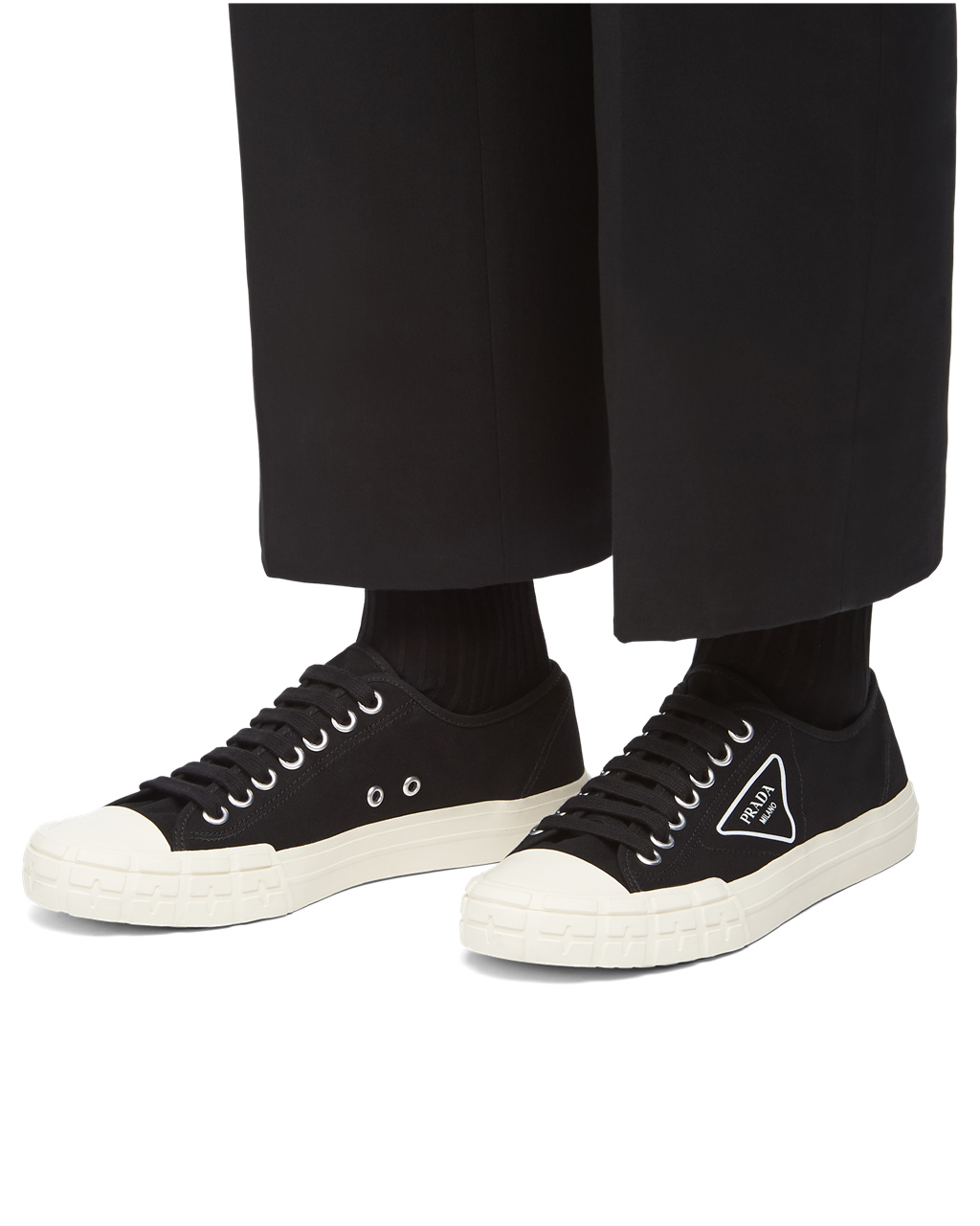 Prada Wheel Vulcanizzato Technical Fabric Sneakers Černé | 549617VEJ